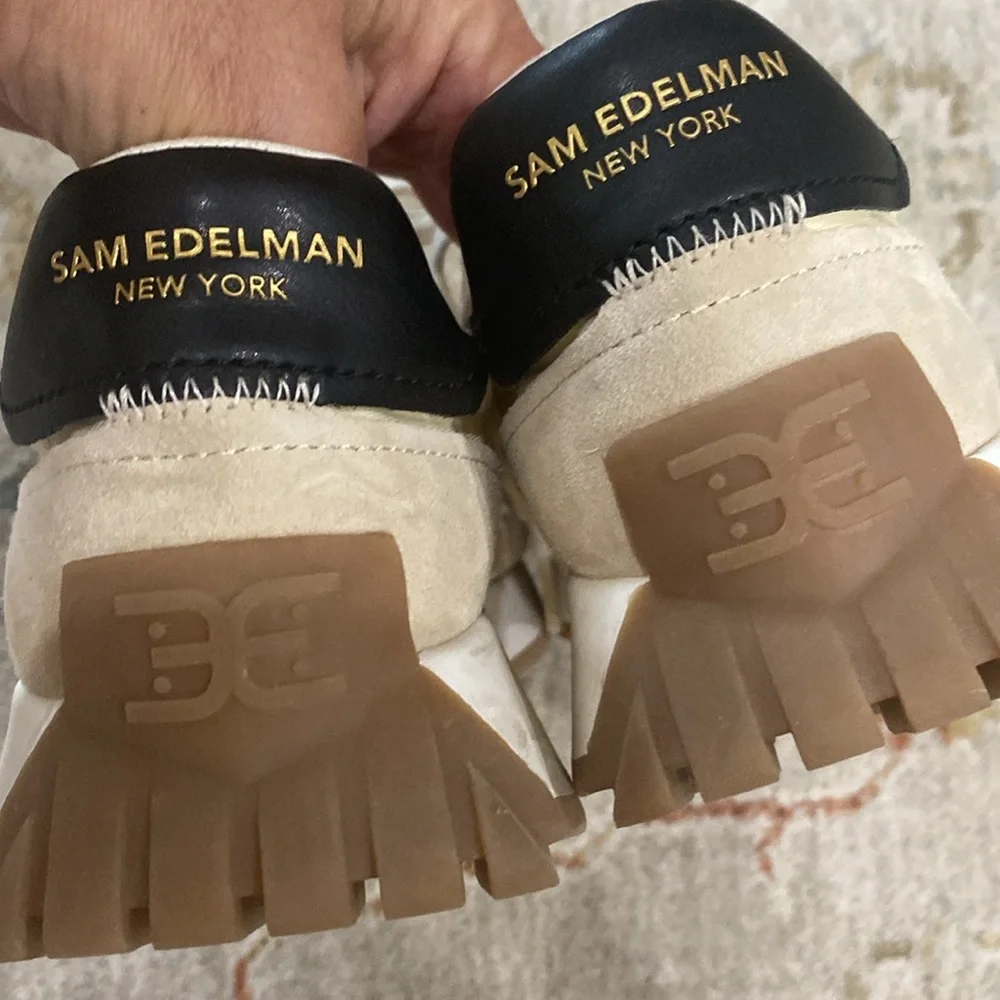 Sam Edelman Cream and Tan Retro Sneakers - Picture 2 of 4